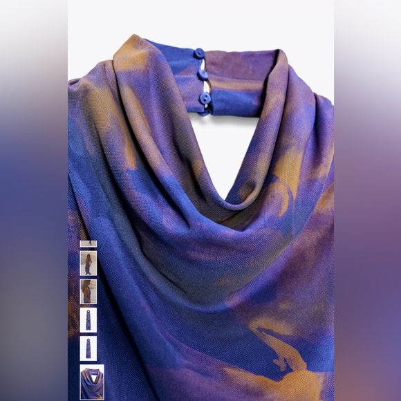 Zara Blue and Gold Halter Maxi Dress - Picture 3 of 7